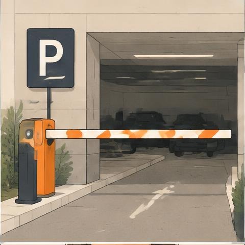 Illustration of a generic car park entrance